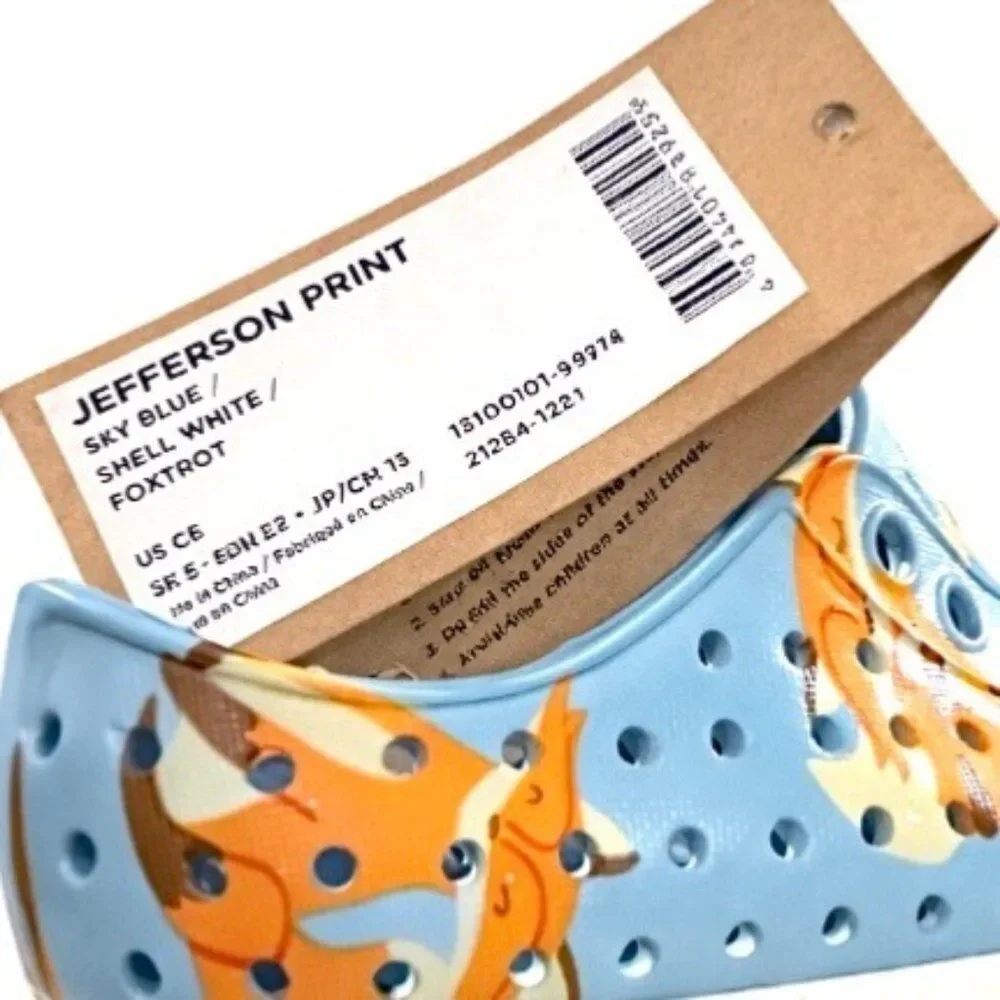 Native Jefferson Toddler Water Shoes C6 Sky Blue Foxtrot Fox EVA Lightweight